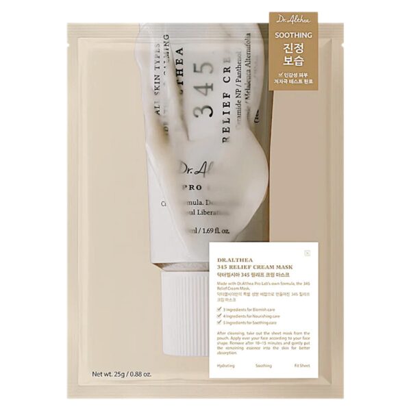 Dr. Althea 345 Relief Cream восстанавливающая тканевая маска, 1 pc